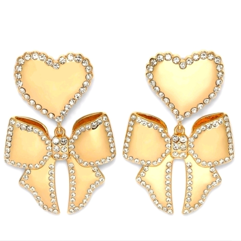 New SUGARFIX by BaubleBar X's and Bows Drop golden color Earrings